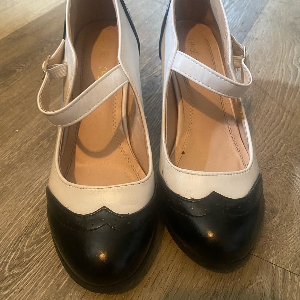 Classic Black and White Mary Jane Shoes